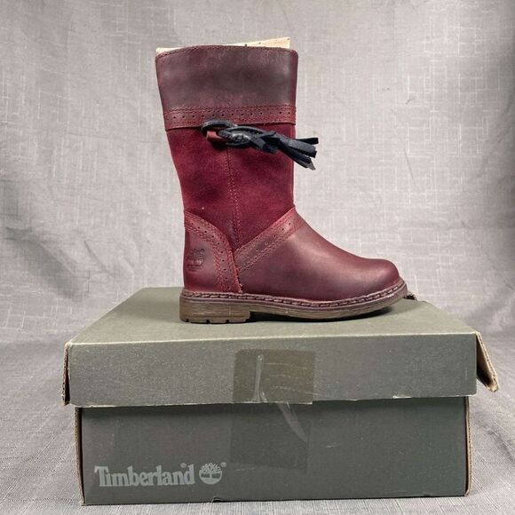 Timberland Toddler 6 Burgundy Boots New - Picture 1 of 4